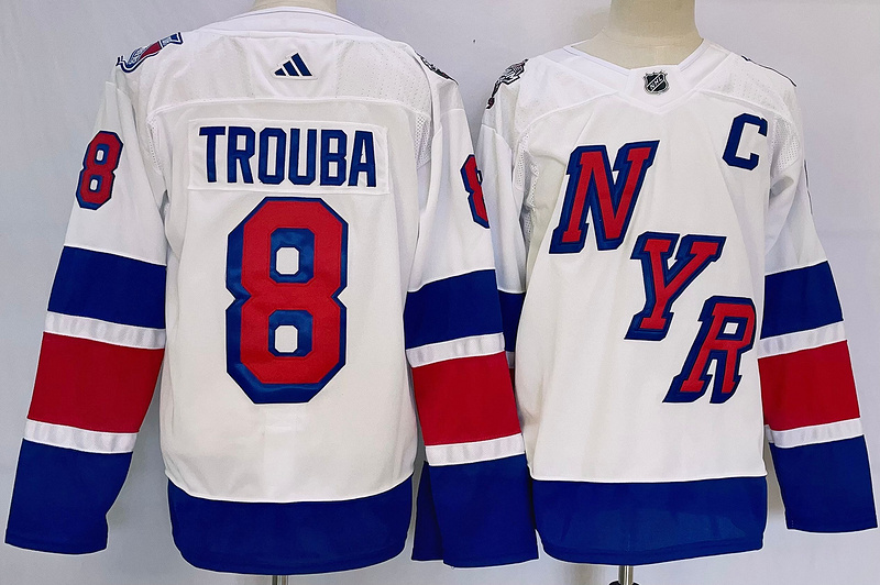 Men's New York Rangers Jacob Trouba #8 White jersey